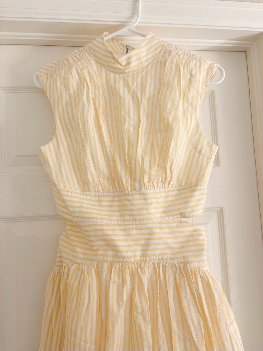 Parker Julianne Stripe Cotton Maxi Dress, Women’s 4, Butter Yellow, Ivory, NWT - Picture 8 of 11